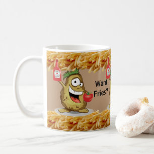 Pomme de terre beige, Fries françaises, Mug Ketchu