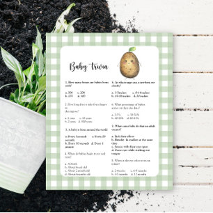 Pomme de terre - Trivia bébé   Jeu baby shower