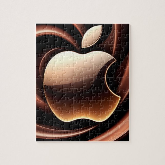 🍎 Pomme Dorée Liquide Métallique Cadeau de Puzzle (Vertical)
