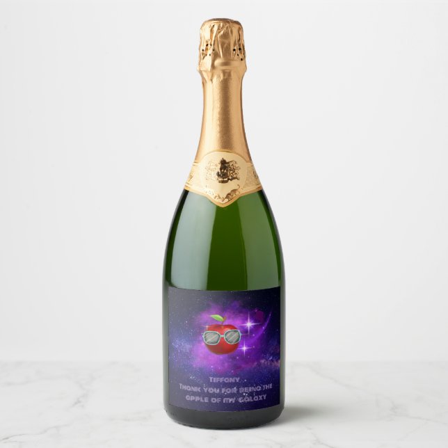 Pomme en Galaxy Thankful Sparkling Wine Étiquette (Devant)