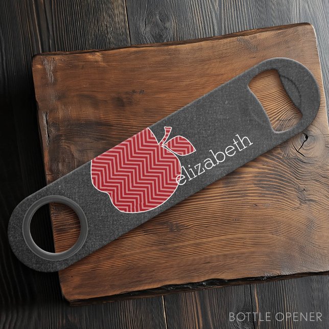 Pomme enseignant personnalisée avec Motif Chevron  (Custom Bar Key)