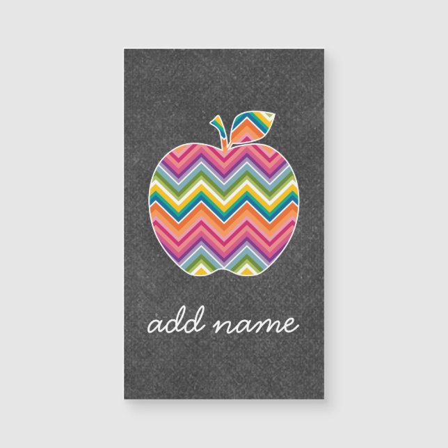 Pomme enseignant personnalisée avec Motif Chevron  (Devant)