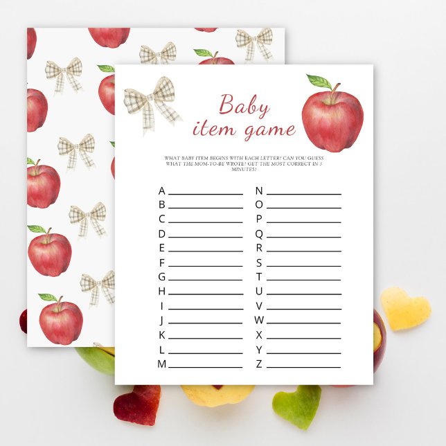 pomme - Jeu d'article bébé. Jeu de Baby Shower (Créateur téléchargé)