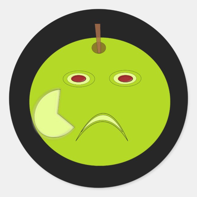 Pomme mal avec Scar Halloween Stickers (Devant)