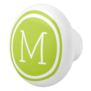 Pomme Monogramme vert bouton de tiroir personnalis
