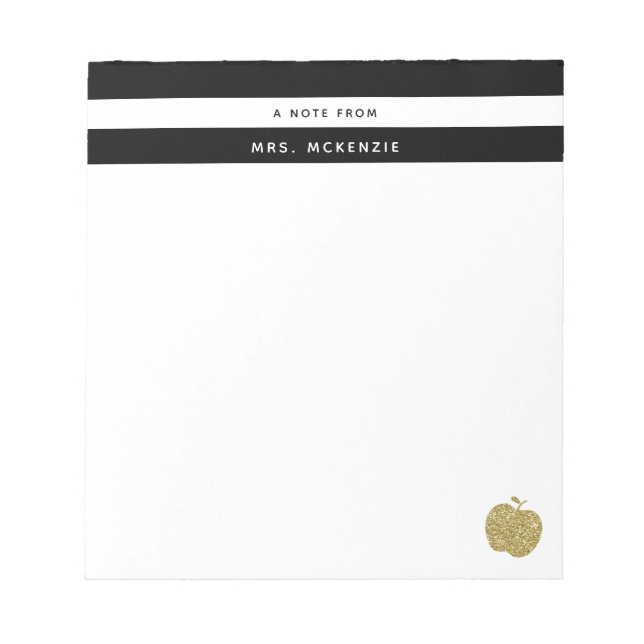 Pomme Pailletée Or | Bloc-Notes Personnalisé pour  (Devant)