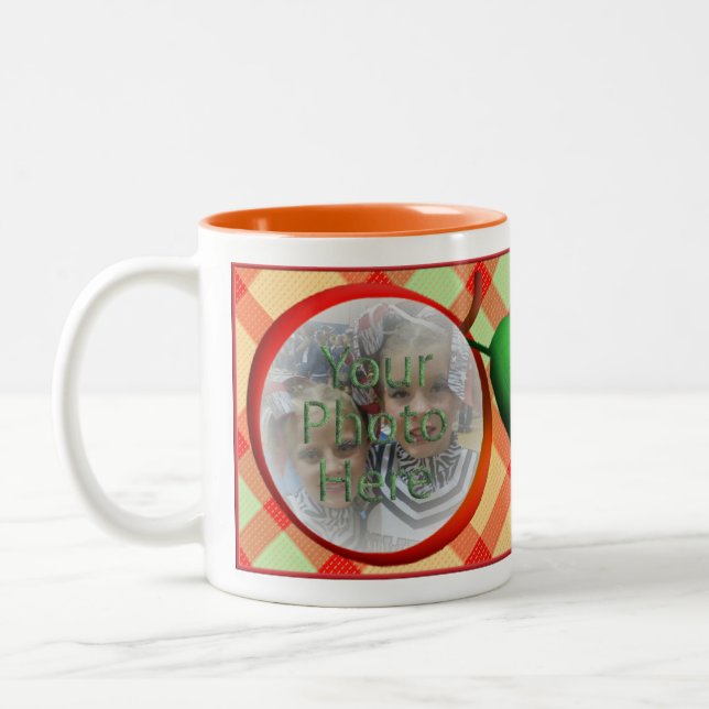 Pomme Plaid Photo Mug personnalisable (Gauche)
