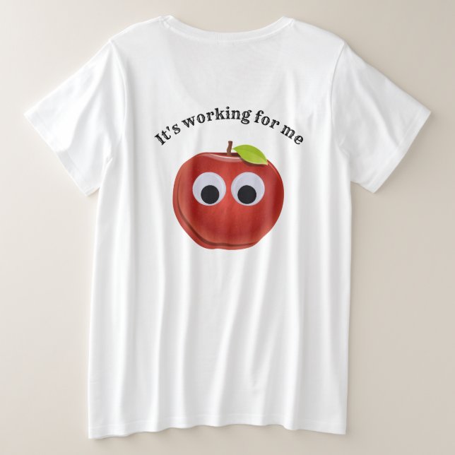 Pomme rouge drôle avec yeux de googly (Design dos)