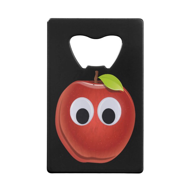 Pomme rouge drôle avec yeux de googly (Devant)
