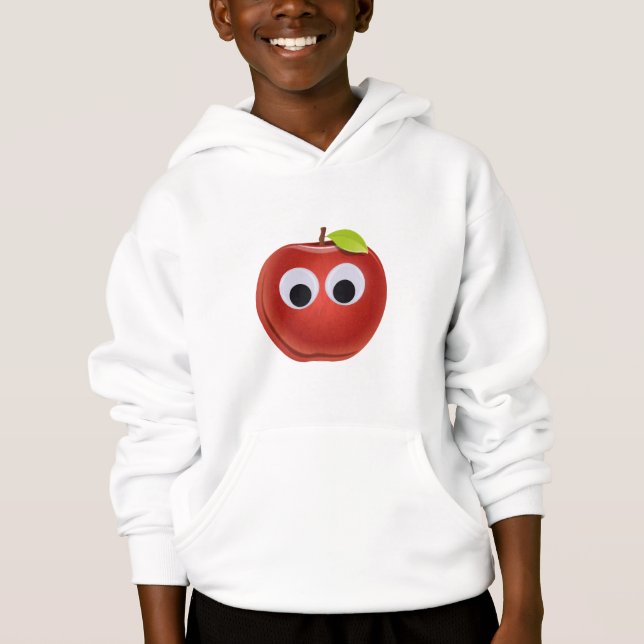 Pomme rouge drôle avec yeux de googly (Devant)