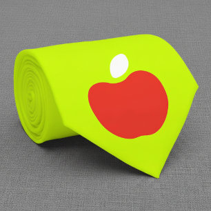 pomme rouge en cravate jaune néon