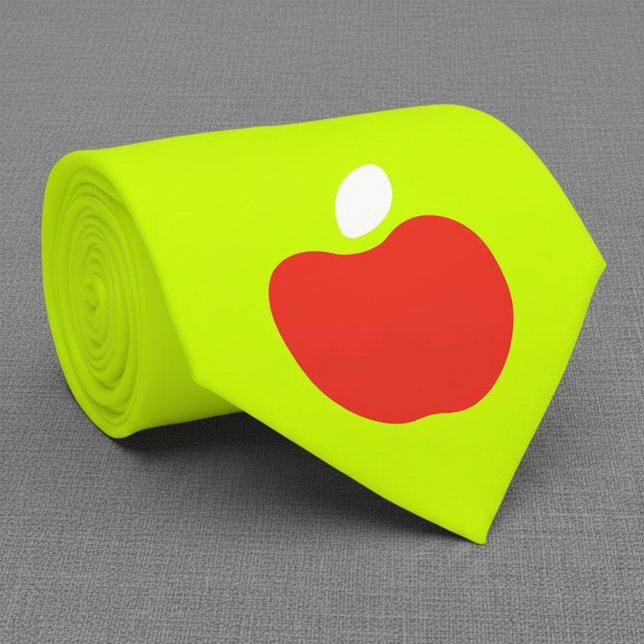 pomme rouge en cravate jaune néon (Créateur téléchargé)