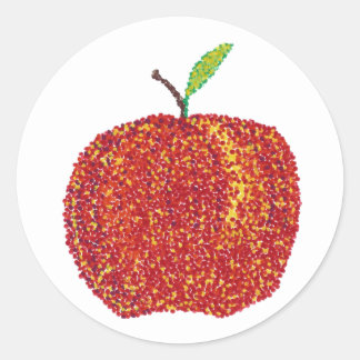 Pomme rouge mûre entière dans les autocollants de