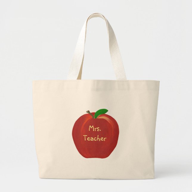 Pomme rouge personnalisée, enseignant, sacs en toi (Devant)