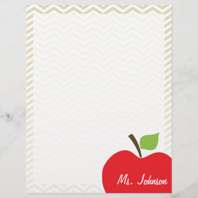 Pomme sur Chevron Beige ; zig zag (Devant)