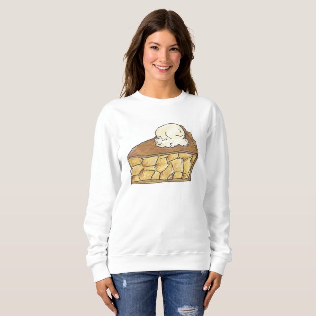 Pomme tarte à la mode tranche dessert Sweatshirt (Devant entier)