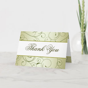 Pomme verte pliée Carte de remerciements torréfie