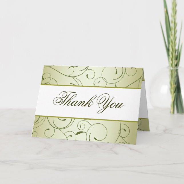 Pomme verte pliée Carte de remerciements torréfie  (Devant)