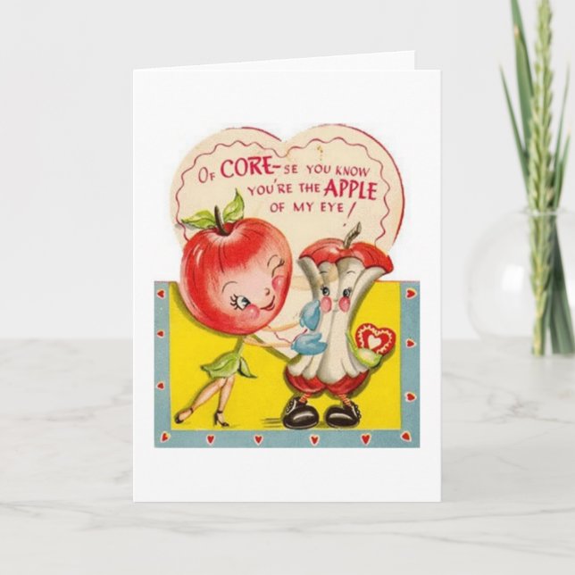 Pomme vintage de mon oeil Carte Saint Valentin (Devant)