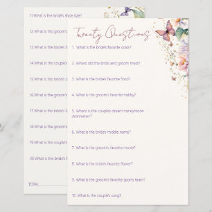 Pommes à papillons douche nuptiale 20 questions je