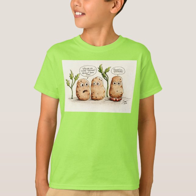 Pommes de terre amusantes pour enfants T-shirt (Devant)