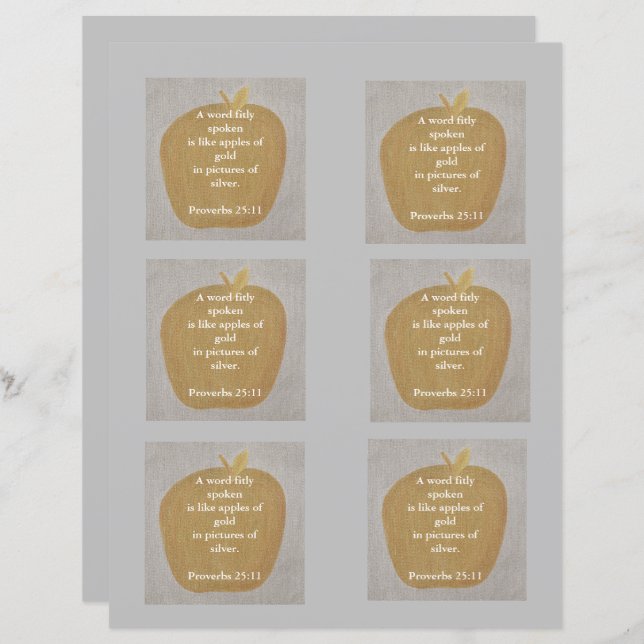 Pommes d'or sur argent, motif, papier à gratter (Devant / Derrière)