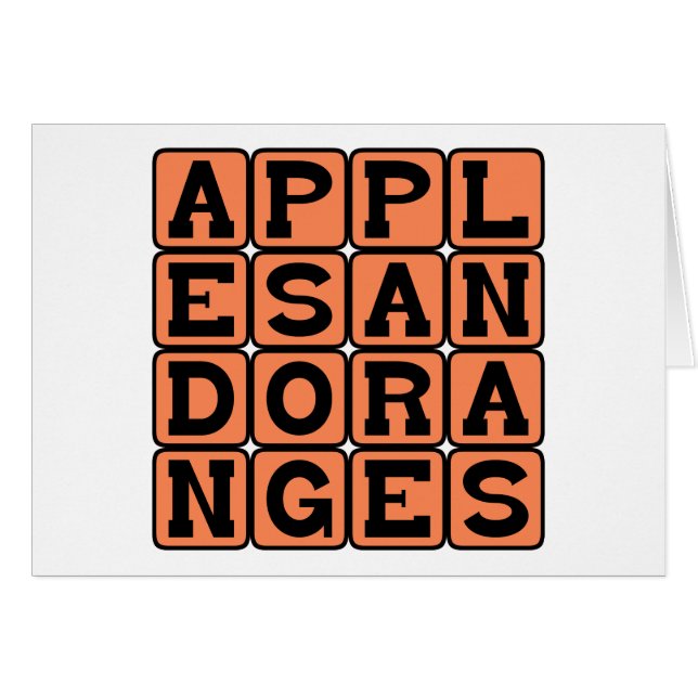 Pommes et Oranges, Comparaison (Devant horizontal)