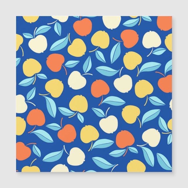 Pommes feuilles, arrière - plan bleu, motif transp (Devant)
