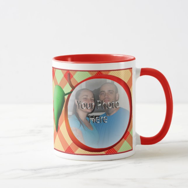 Pommes Plaid Photo Mug personnalisable (Droite)