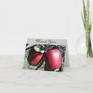 Pommes rouges Carte de remerciements noir et blanc