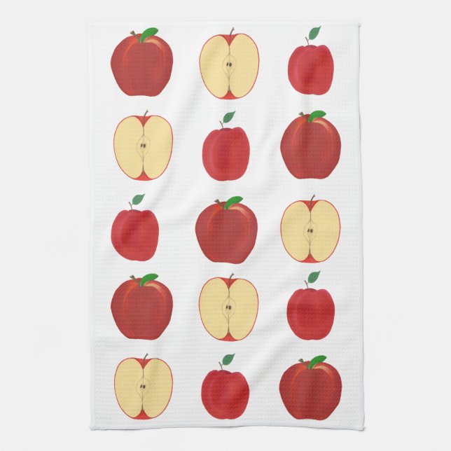 Pommes rouges Motif entier et tranché, serviette d (Vertical)