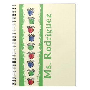 Pommes sur le Carnet cadeau de l'enseignant jaune