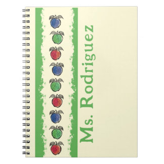 Pommes sur le Carnet cadeau de l'enseignant jaune