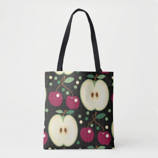 Pommes Vertes Et Cerises Rouges Sac fourre-tout (Devant)