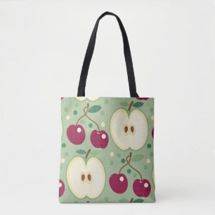 Pommes Vertes Et Cerises Rouges Sac fourre-tout