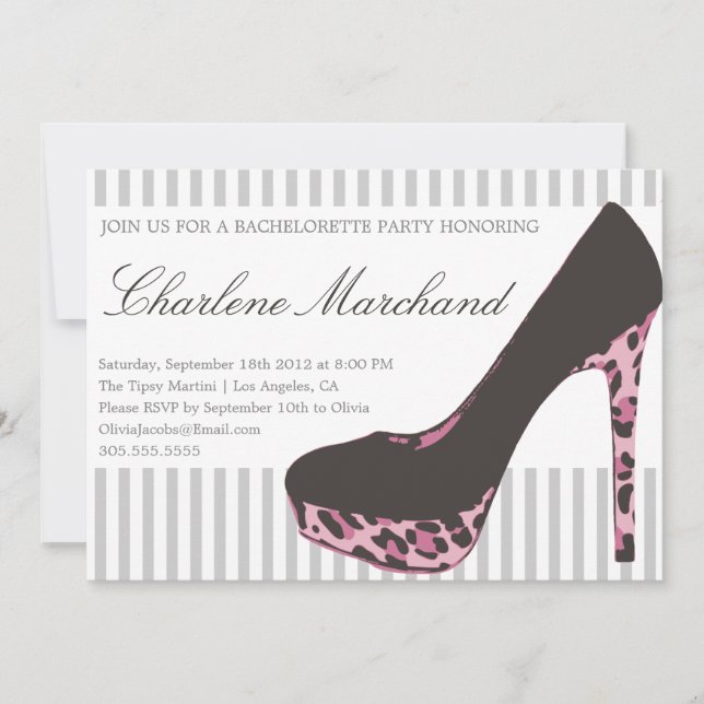 POMPES ANIMALES ROSES| INVITATIONS DU PARTI BACHEL (Devant)
