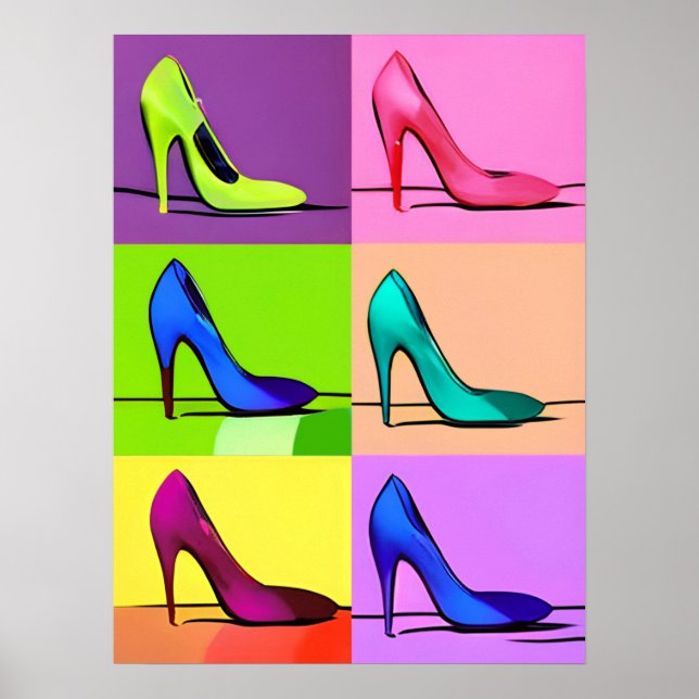 Pompes de Stiletto, Poster d'Art à talons hauts (Devant)