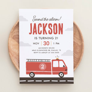 Pompier Camion Invitation Anniversaire