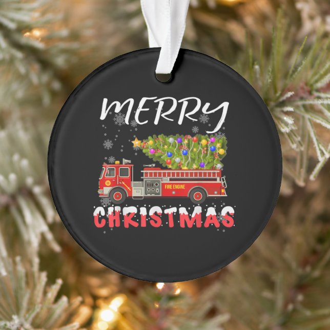 Pompier Camion Pine Tree Famille de Noël (Arbre)