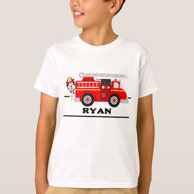 Pompier Et Son T-shirt Camion (Devant)