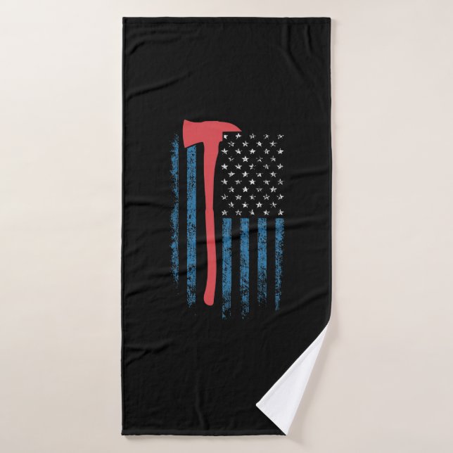 Pompier Feuerwehrmann détenu USA Flagment (Serviette de bain)