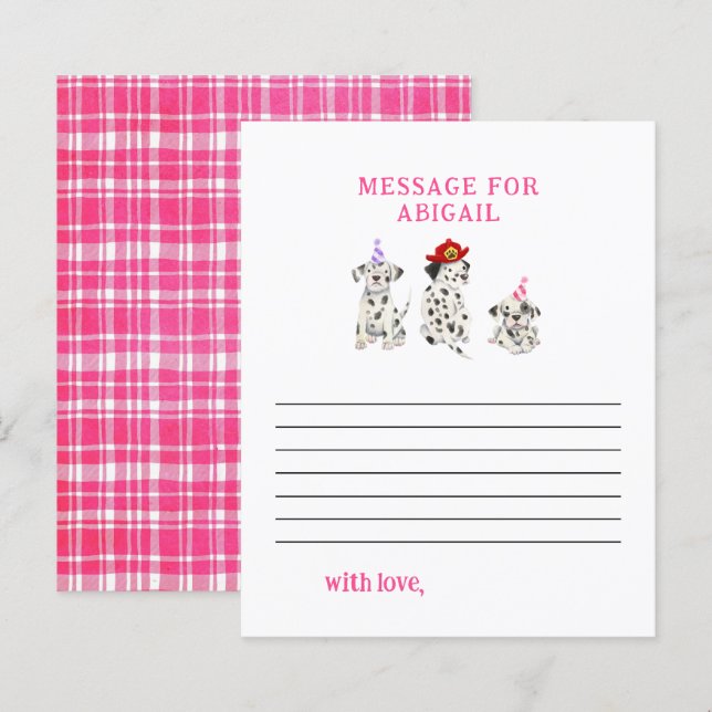 Pompier Fille Anniversaire heure Capsule Message (Devant / Derrière)