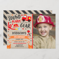 Pompier Invitation Anniversaire Fireman Party