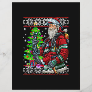 Pompier Père Noël Feu Costume Feu Vilain