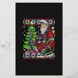 Pompier Père Noël Feu Costume Feu Vilain
