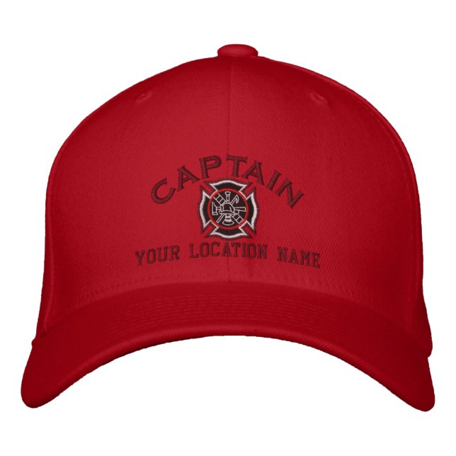 Pompier personnalisé Capitaine Casquette Broderie (Devant)
