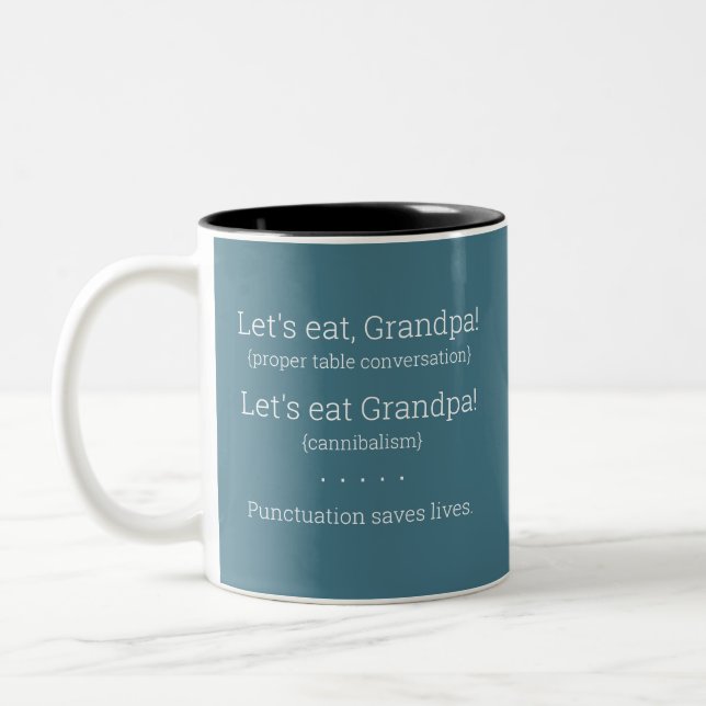 Ponctuation Sauve des vies - Grammaire Règle Mug - (Gauche)