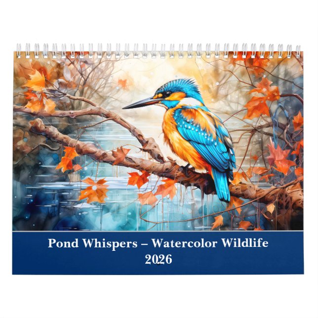 Pond Whispers – Calendrier Aquarelle Faune 2026 (Protection)