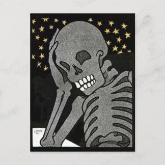 Pondering Skeleton carte postale