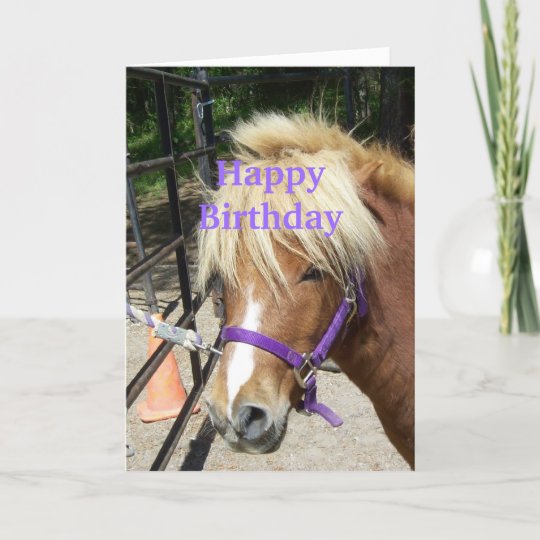 Poney Chretien De Carte De Joyeux Anniversaire Zazzle Fr